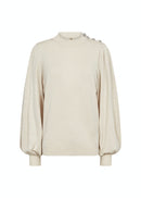 Dollie Ballon Sleeves Jumper - Cream Melange