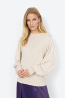 Dollie Ballon Sleeves Jumper - Cream Melange