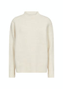 Teona High Neck Jumper - Cream Melange