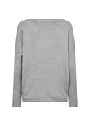 Dollie V Neck Jumper - Grey Melange