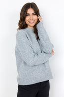 Teona High Neck Jumper - Grey Melange