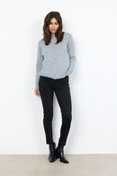 Teona High Neck Jumper - Grey Melange