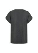 Marica V Neck T-Shirt - Dark Grey Melange