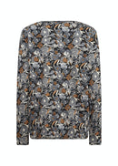 Soyaconcept Split Neck Print Blouse - Black