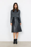 High Neck Stripe Jumper - Black