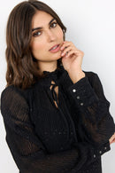 Valerie High Neck Blouse - Black