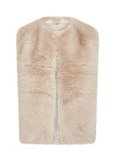 Naida3 Fluffy Sleeveless Top - Cream