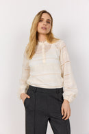 Ava 1 Lace Detail Shirt - Cream