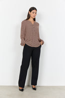 Anita 1 Geo Print Blouse - Chili Pepper Combi