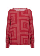 Annabel 1 Geo Print Blouse - Chili Pepper Combi