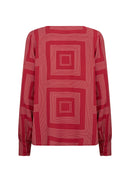 Annabel 1 Geo Print Blouse - Chili Pepper Combi