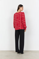 Annabel 1 Geo Print Blouse - Chili Pepper Combi