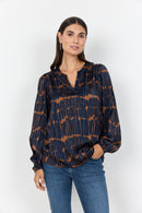 Arlette 1 Abstract Print Blouse - Navy Blazer Combi