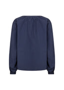 Netti 112 V Neck Blouse - Navy Blazer