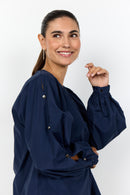 Netti 112 V Neck Blouse - Navy Blazer