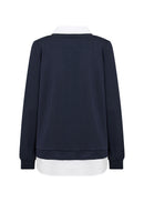 Banu 271 Layered Blouse - Navy Combi