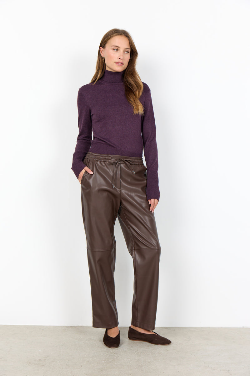 Beckie 19 Polyurethane Trousers - Hot Fudge