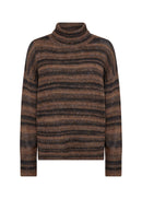 Arense 2 Striped Turtleneck Jumper - Toffee Combi