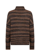 Arense 2 Striped Turtleneck Jumper - Toffee Combi