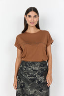 Marica 345 Rolled Sleeve T-Shirt - Toffee