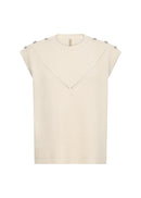 Avalon 1 Sleeveless Jumper - Cream Melange