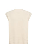 Avalon 1 Sleeveless Jumper - Cream Melange