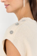 Avalon 1 Sleeveless Jumper - Cream Melange