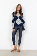 Acacie 1 Argyle Jumper - Navy Blazer Melange Combi