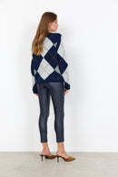 Acacie 1 Argyle Jumper - Navy Blazer Melange Combi