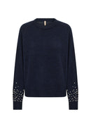 Nessie 72 Pearl Embellished Jumper - Navy Blazer Melange