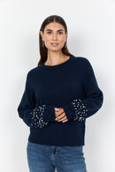 Nessie 72 Pearl Embellished Jumper - Navy Blazer Melange