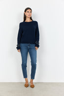 Nessie 72 Pearl Embellished Jumper - Navy Blazer Melange