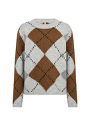 Acacie 1 Argyle Jumper - Light Grey Melange Combi