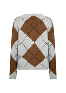 Acacie 1 Argyle Jumper - Light Grey Melange Combi