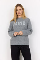 Audrey 2 Bold Print Jumper - Grey Melange