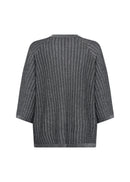 Violetta 4 Textured Stripe Jumper - Black Combi