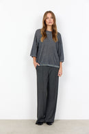 Violetta 4 Textured Stripe Jumper - Black Combi