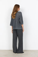 Violetta 4 Textured Stripe Jumper - Black Combi