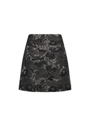 April 1 Floral Pattern Skirt - Black Combi