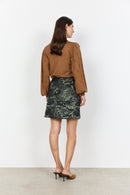 April 1 Floral Pattern Skirt - Black Combi