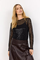 Asima 1 Mesh Overlay T-Shirt - Black