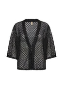 Asima 2 V Neck Sequins Cardigan - Black