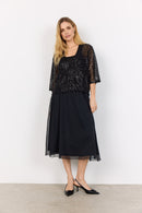 Asima 2 V Neck Sequins Cardigan - Black