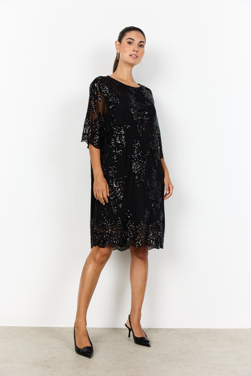 Aube 3 Sequin Detail Dress - Black