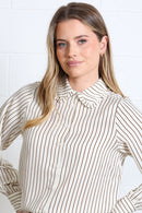 Stella Stripe Shirt - Brown/white