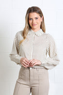 Stella Stripe Shirt - Brown/white