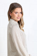 Stella Stripe Shirt - Brown/white
