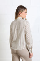 Stella Stripe Shirt - Brown/white