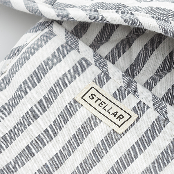 100cm Double Oven Mit - Grey Stripe