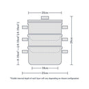 20cm 3 Tier Steamer Set